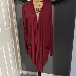 Elegant Burgundy Women's Cardigan